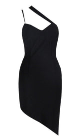 MINIKLEID MIT SCHULTERTRÄGERN IN SCHWARZ